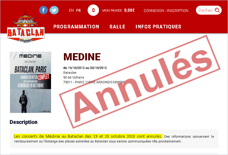 Artiste polémique & représentations médiatiques – Le cas de l’annulation des concerts de Médine au Bataclan.